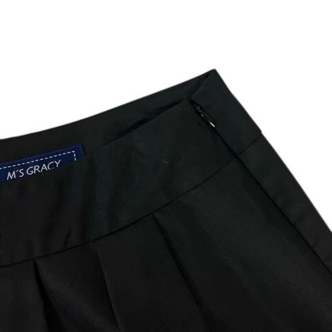 エムズグレイシー M'S GRACY スカート フレア タック リボン柄 刺繍