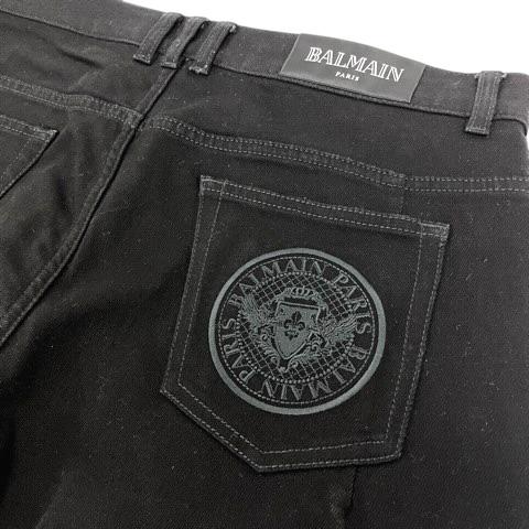 バルマン BALMAIN デニム ジーンズ パンツ スリム ストレッチ ボタン