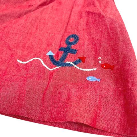 ファミリア Familiar ワンピース フレア ドット マリン セーラー 刺繍