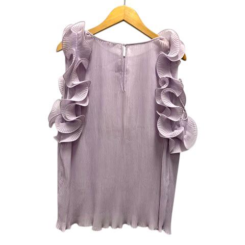 ZARA（ザラ） ノースリーブシャツ ブラウス クルーネック フリル 