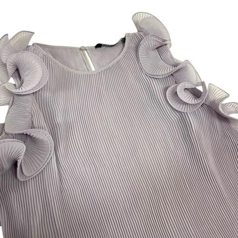 ZARA（ザラ） ノースリーブシャツ ブラウス クルーネック フリル 