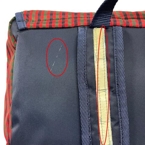 ファミリア Familiar リュックサック デイパック チェック 赤 レッド