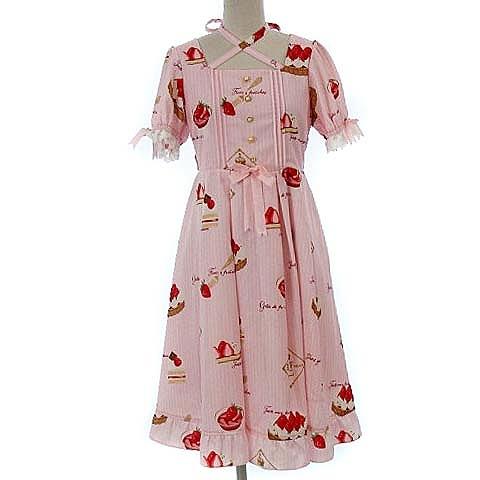 中古 アマベル Amavel いちご イチゴ 苺 スイーツ柄 ワンピース ひざ丈 半袖 ロリータ ロリィタ ピンク系 F レディース ベクトル 古着 022 ブランド古着販売のベクトル 通販 Yahoo ショッピング