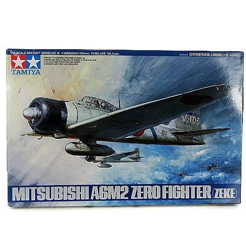 中古 未使用品 タミヤ TAMIYA 日本海軍 零式 艦上戦闘機 21型 A6M2 三菱 1 48 プラモデル ■