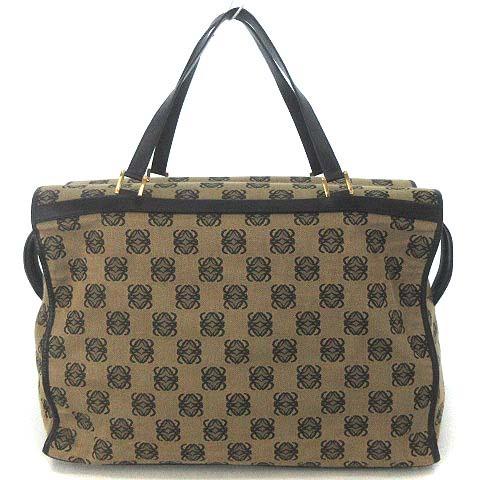 ロエベ LOEWE ヴィンテージ アナグラム キャンバス ボストン バッグ 総 ロエベ LOEWE ヴィンテージ アナグラム キャンバス ボストン バッグ 総