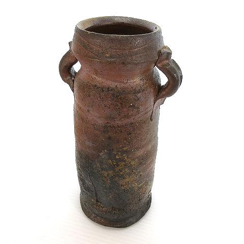 未使用品 備前焼 鷹取閑山作 花入 花瓶 花器 イナバ窯 陶器 茶 