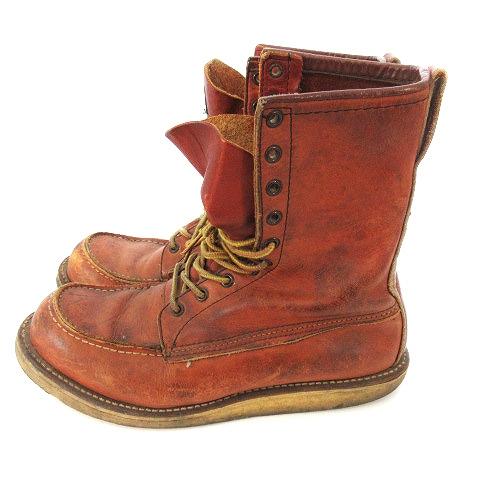 レッドウィング REDWING ロングブーツ 90年代 半円犬タグ ヴィンテージ レザー ブラウン 茶 8.5インチ 27.0cm 靴 シューズ ■GY01 メンズ｜vectorpremium｜03