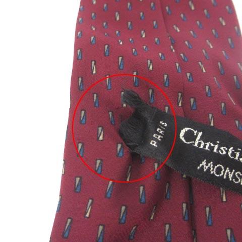 クリスチャンディオール Christian Dior MONSIEUR ネクタイ レギュラータイ 総柄 ロゴ シルク100％ レッド 赤 ■GY11 メンズ｜vectorpremium｜05