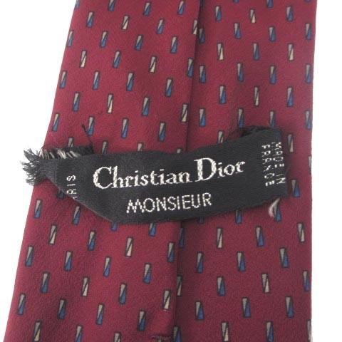 クリスチャンディオール Christian Dior MONSIEUR ネクタイ レギュラータイ 総柄 ロゴ シルク100％ レッド 赤 ■GY11 メンズ｜vectorpremium｜06