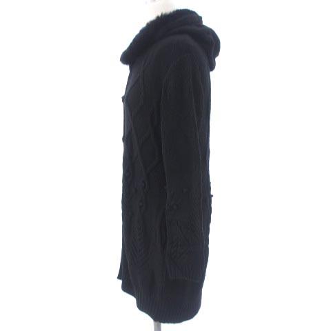 トッカ TOCCA カーディガン ラビットファー ロング 長袖 フード 前開き  