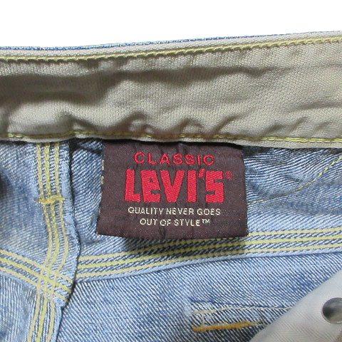 リーバイス Levi's クラシック デニムパンツ ジーンズ 907 フラップボタン シンチバック ダメージ加工 ブーツカット 30 青 ブルー ■GY01｜vectorpremium｜08