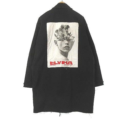エルビラ ELVIRA チェスターコート ジャケット バックプリント カット 