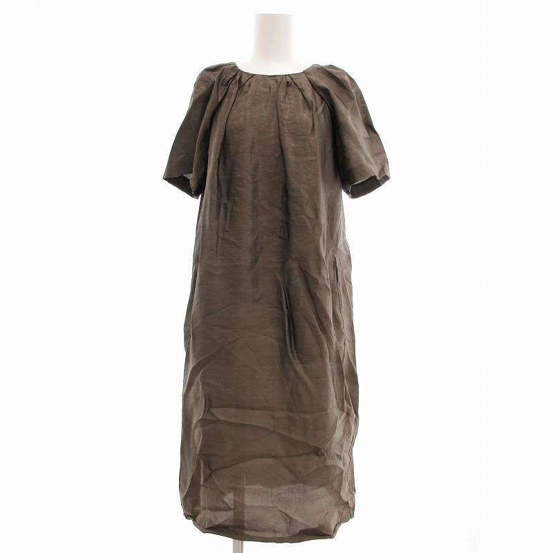 マルニ MARNI ワンピース 半袖 ひざ丈 バックジップ ギャザー 40  