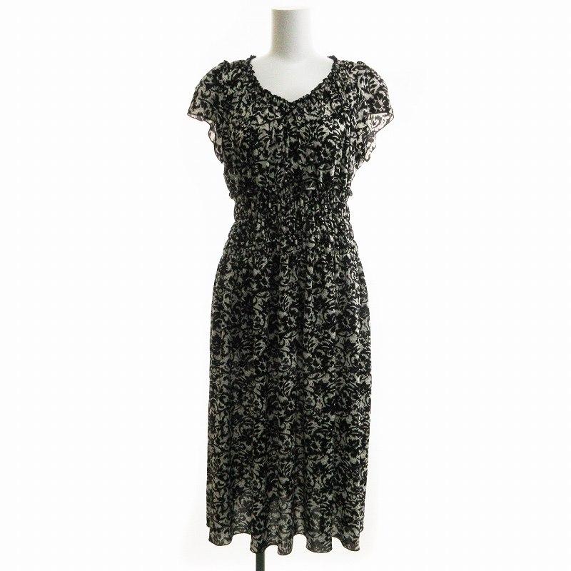 トラサルディ TRUSSARDI ワンピース マキシ ロング 花柄 40 白 