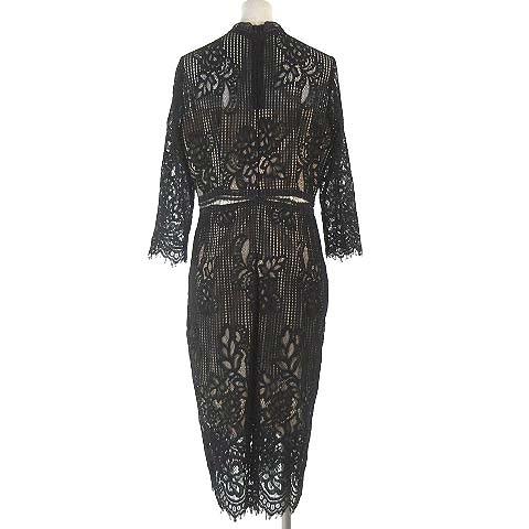 リンファーレ Rinfarre ワンピース ドレス 総レース ひざ丈 七分