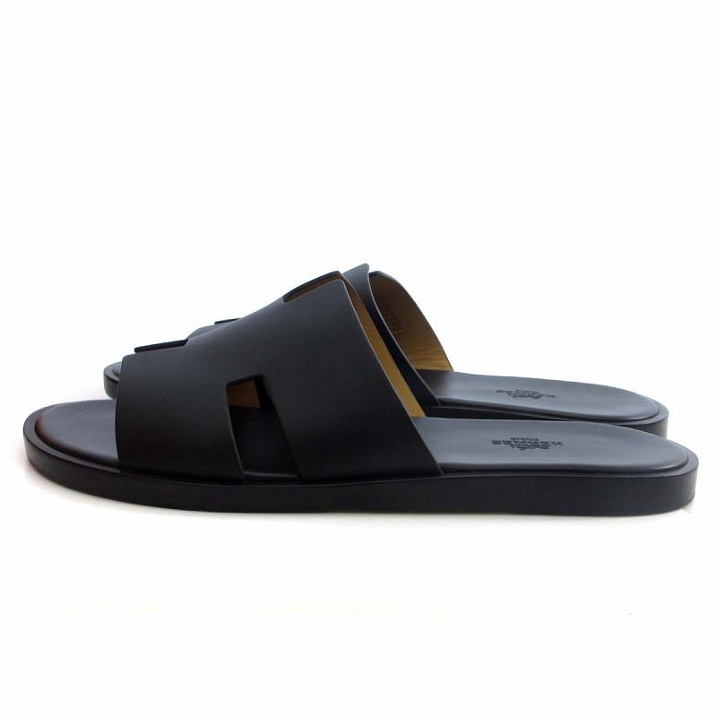 エルメスHERMES イズミール ブラック40 革メンズ箱袋付き