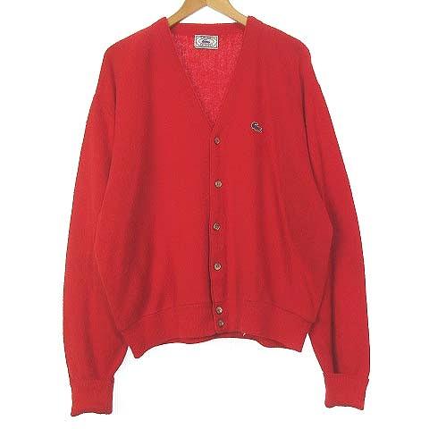 【IZOD LACOSTE 】カーディガン 70s USA製 IZOD OF LONDON ワンポイント パール編み アクリル