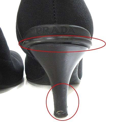 PRADA プラダ ショートブーツ ソックスブーツ ヒール ポインテッドトゥ 
