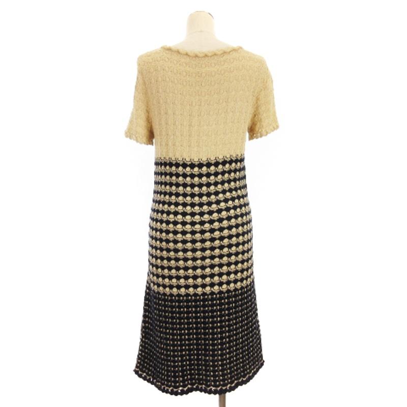 CHANEL（シャネル） ニット ワンピース ひざ丈 半袖 ココマークボタン