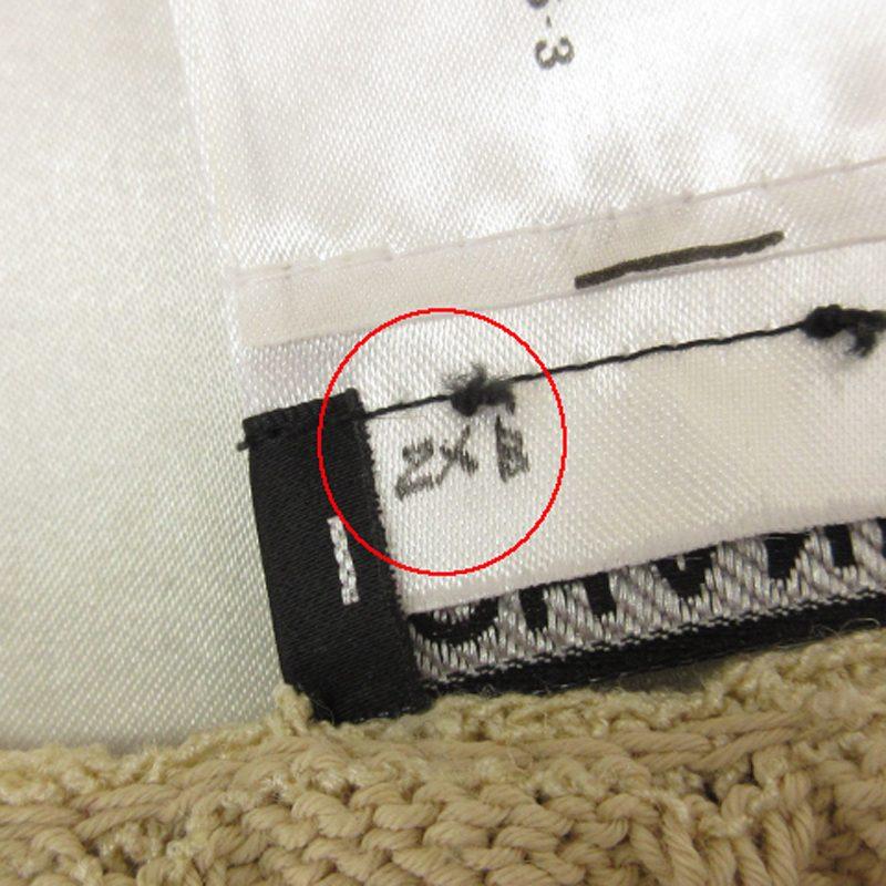 【中古】シャネル ニット ワンピース ひざ丈 半袖 ココマークボタン MP485 P4336K04401 紺 ベージュ ネイビー 38 CHANEL（シャネル） ニット ワンピース ひざ丈 半袖 ココマークボタン