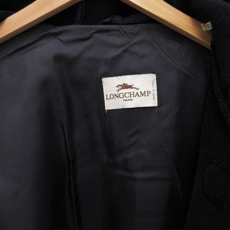 バーバリーロンドン ダッフルコート サイズL ヘリンボーン 水牛トグル LONGCHAMP ロンシャン ダッフルコート ジャケット フード トグル