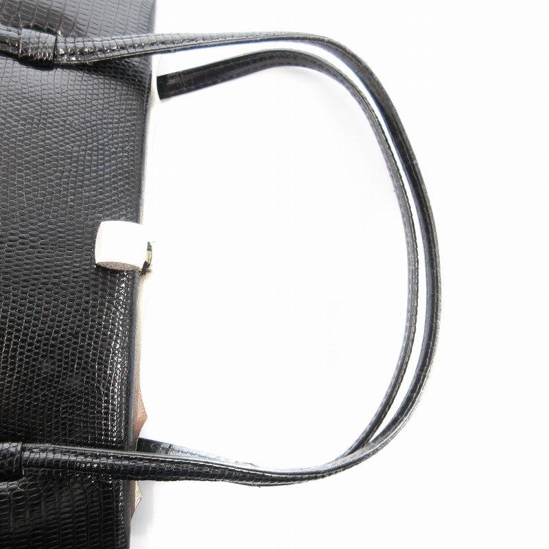 マルウ TOKYO HANDBAC ハンドバッグ リザード レザー 黒 /JS