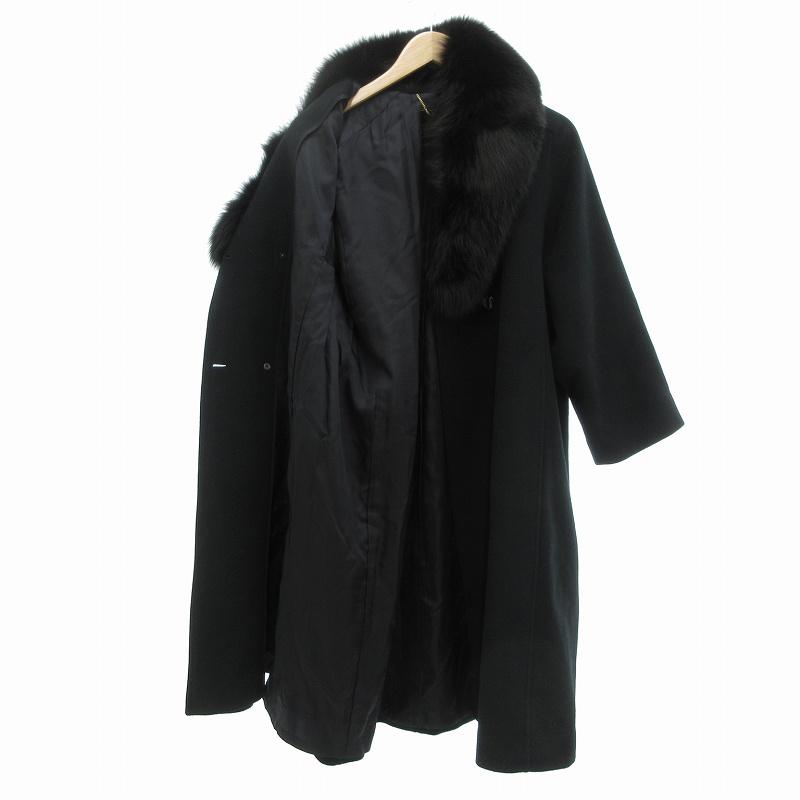 CAPPOTTO ヴィンテージ ロングコート アンゴラ混 フォックスファー 黒 