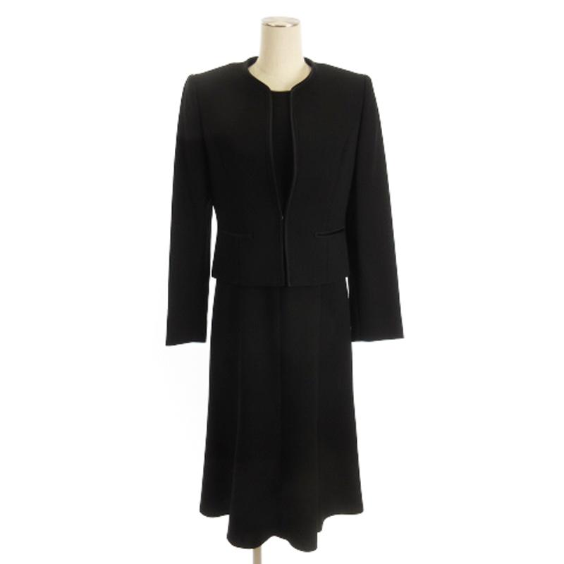 【中古】クロエ CHLOE FORMAL スーツ セットアップ ノーカラージャケット ワンピース ロング丈 長袖 7AR 黒 Chloe（クロエ） CHLOE FORMAL 良品 セットアップ ジャケット