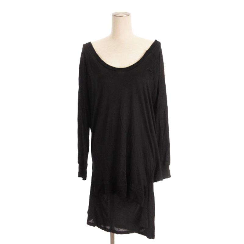 【中古】トーガ TOGA アーカイブス ARCHIVES 2006 Tシャツ カットソー 長袖 変形 切替 シアー シルク ブラック 2 M トーガ TOGA アーカイブス ARCHIVES 2006 Tシャツ カットソー 長袖