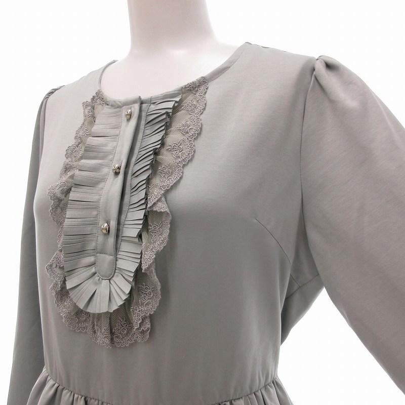 フォクシー ローウエストワンピースドレス ふんわり膝丈 ミントグリーン FOXEY NEWYORK フォクシー リネンブーケドレス 刺繍 ワンピース