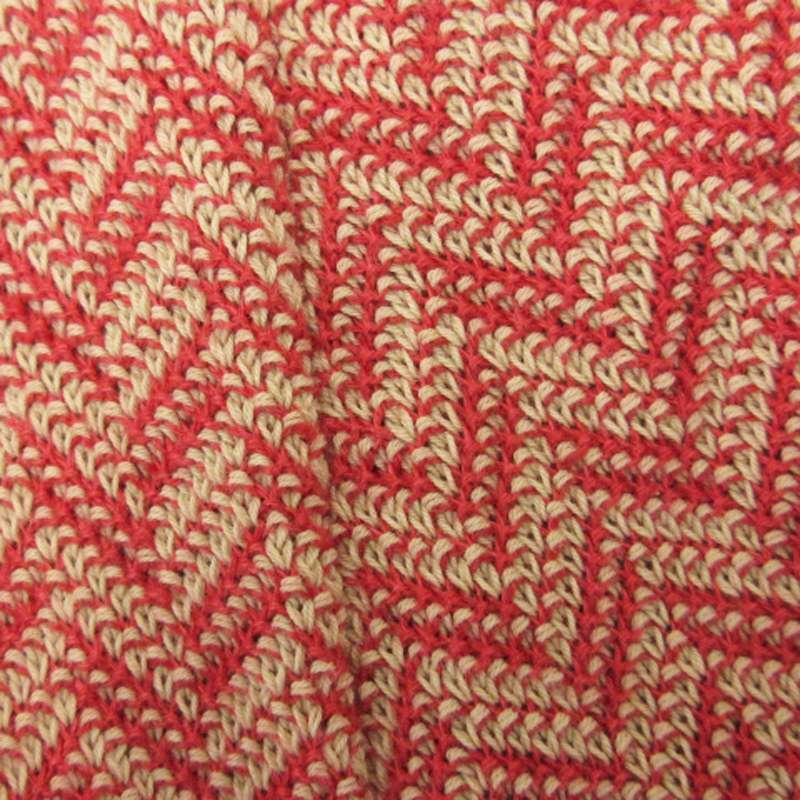 【中古】ラルディーニ テーラード ジャケット ニット ヘリンボーン柄 イタリア製 コットン リネン レッド系 XXS ラルディーニ LARDINI テーラード ジャケット ニット ヘリンボーン柄