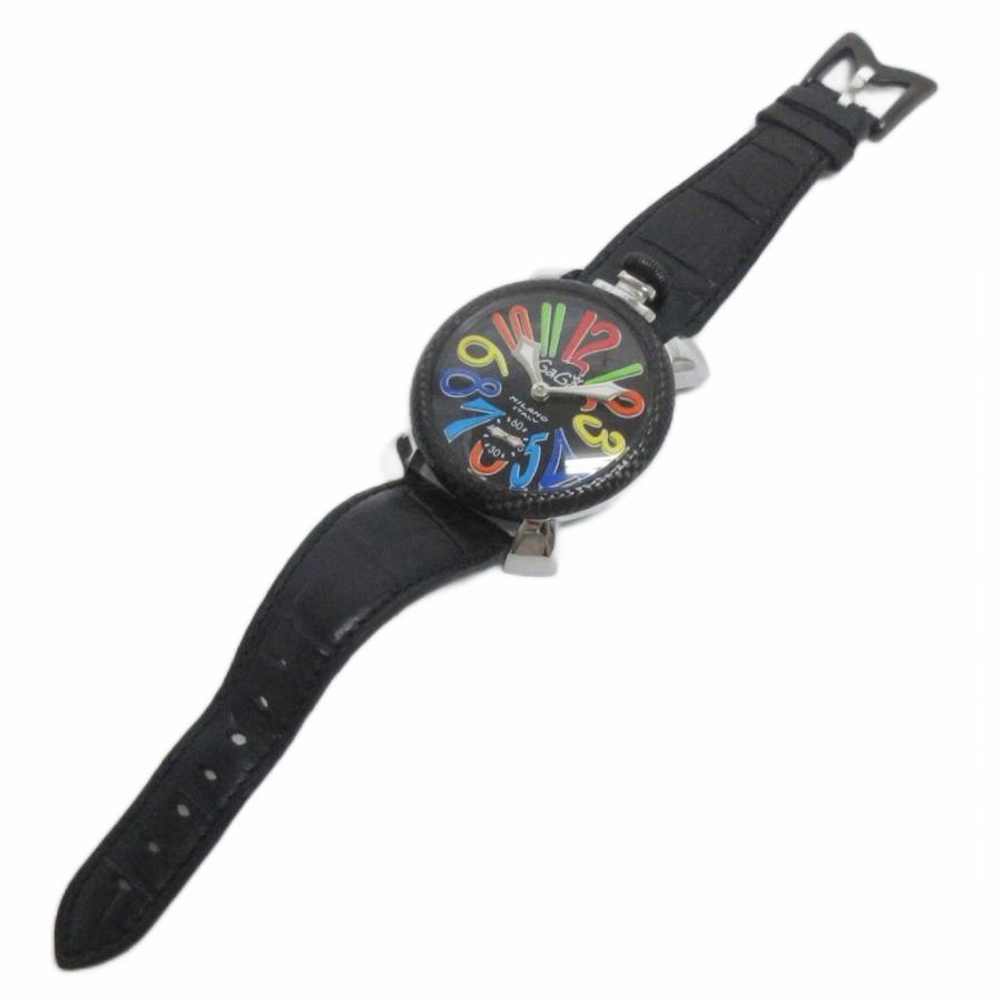 ガガミラノ GaGa MILANO マヌアーレ48MM カーボンベゼル 腕時計 機械式