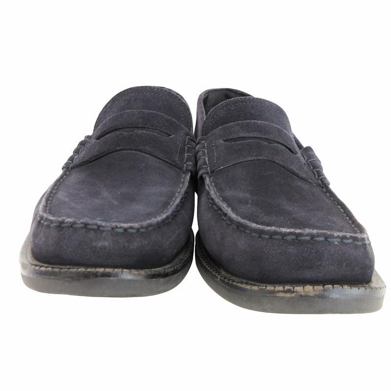 さら ZARA（ザラ） コインローファー スリッポン シューズ スエード 27cm 紺