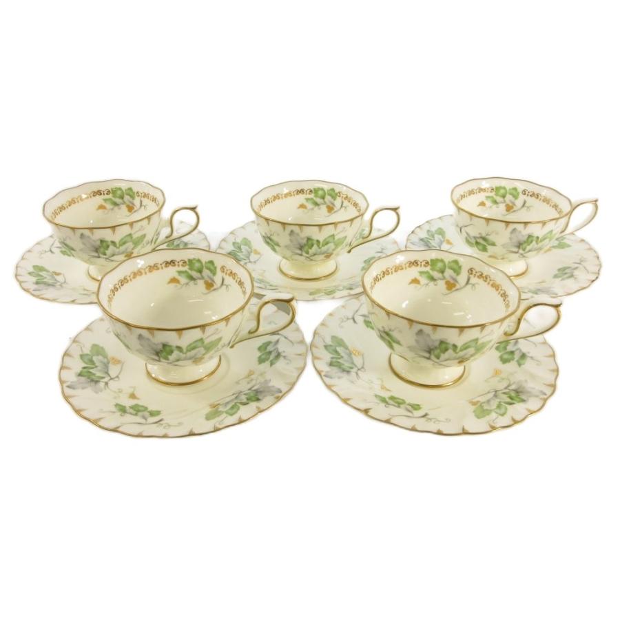 ホヤ HOYA グリーンリーフ GREEN LEAF カップ＆ソーサー リーフ柄 金彩