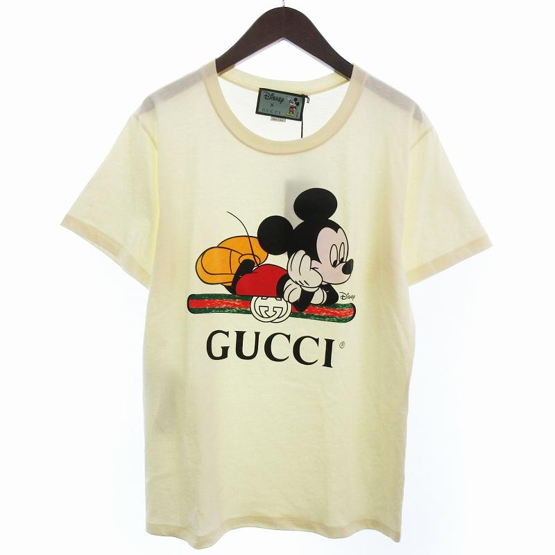 GUCCI グッチ ディズニー コラボ ミッキー ロゴプリント 半袖 Tシャツ GUCCI 未使用品 グッチ タグ付き ディズニーコラボ ミッキー
