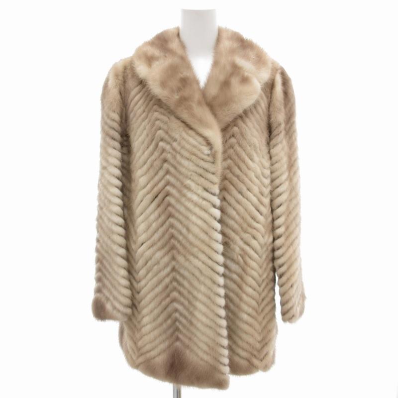 エンバ EMBA ファーコート 毛皮 シェアードミンク ベージュ /AE □ECT