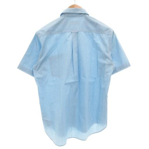 クロコダイル CROCODILE 半袖シャツ カジュアル ロゴワッペン M 水色