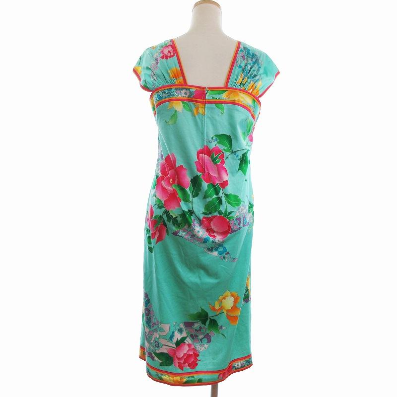 レオナールノースリーブワンピース LEONARD レオナール ワンピース ノースリーブ 花柄 コットン