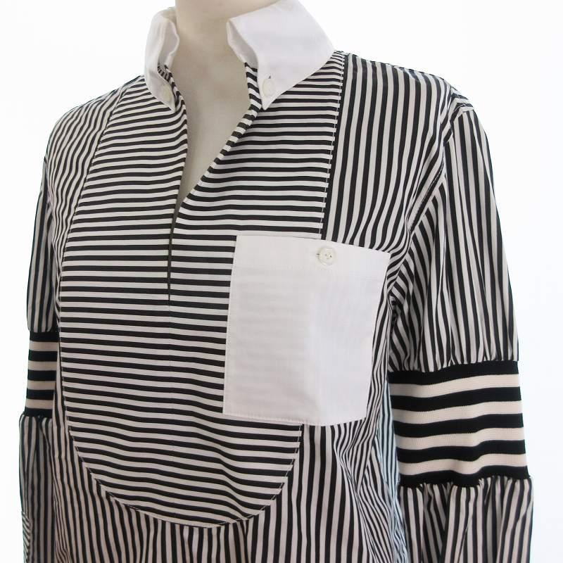 BURBERRY（バーバリー） 切替 ストライプ スキッパー シャツ ブラウス 