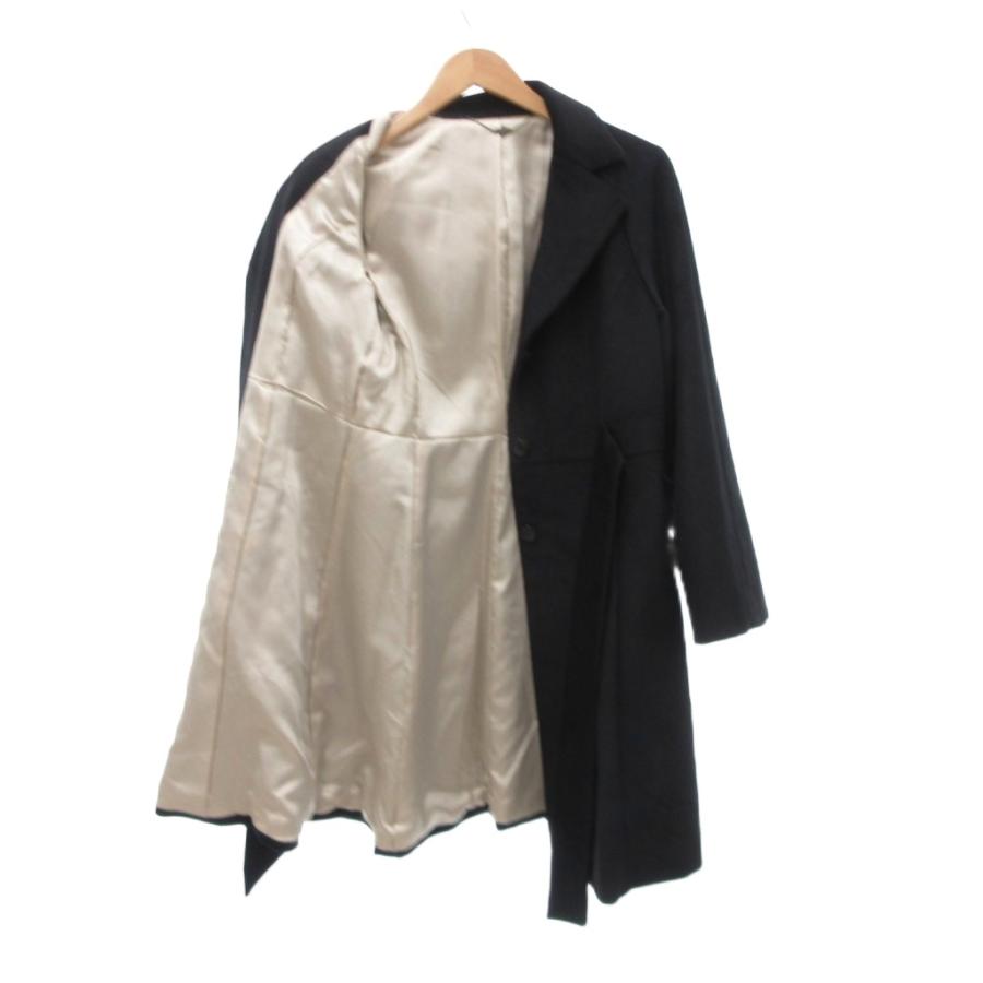 エフデ ef-de ロングコート リボン メルトン アンゴラ シルク混 9 黒