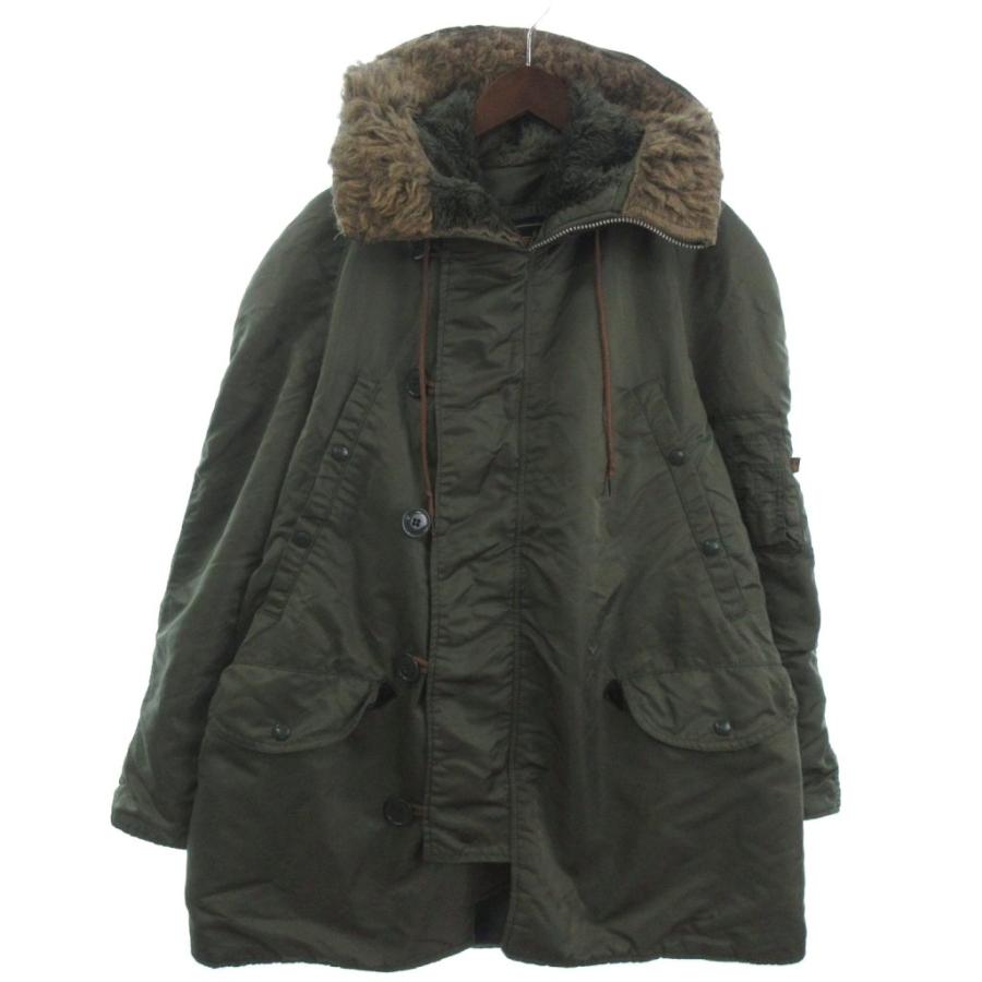 【中古】アルファ ALPHA INDUSTRIES N-3B ミリタリージャケット 中綿 コート カーキ M ■ECT メンズ アルファ ALPHA INDUSTRIES N-3B ミリタリージャケット 中綿 コート