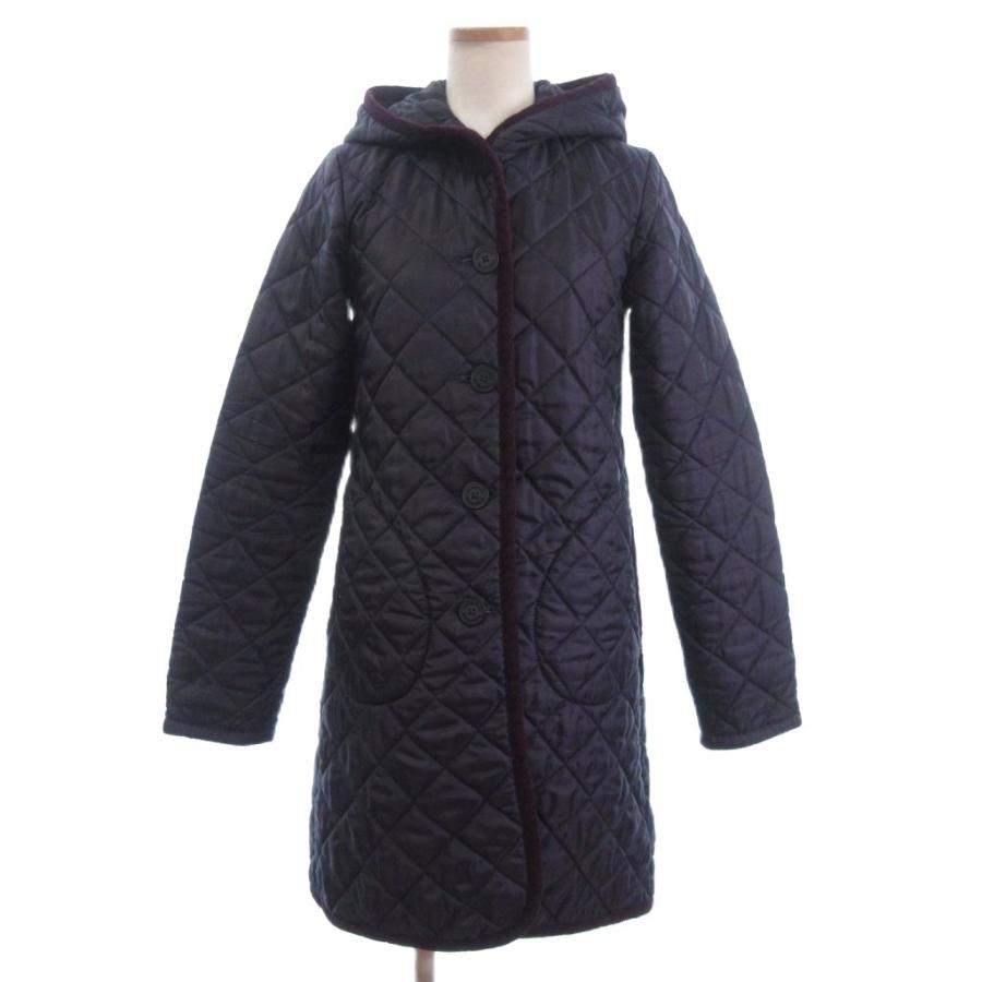 ラベンハム LAVENHAM キルティング コート ロング フード 中綿 紫 