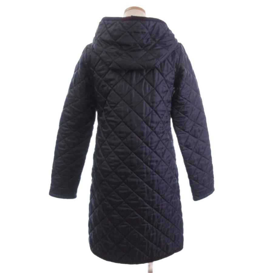 ラベンハム LAVENHAM キルティング コート ロング フード 中綿 紫 