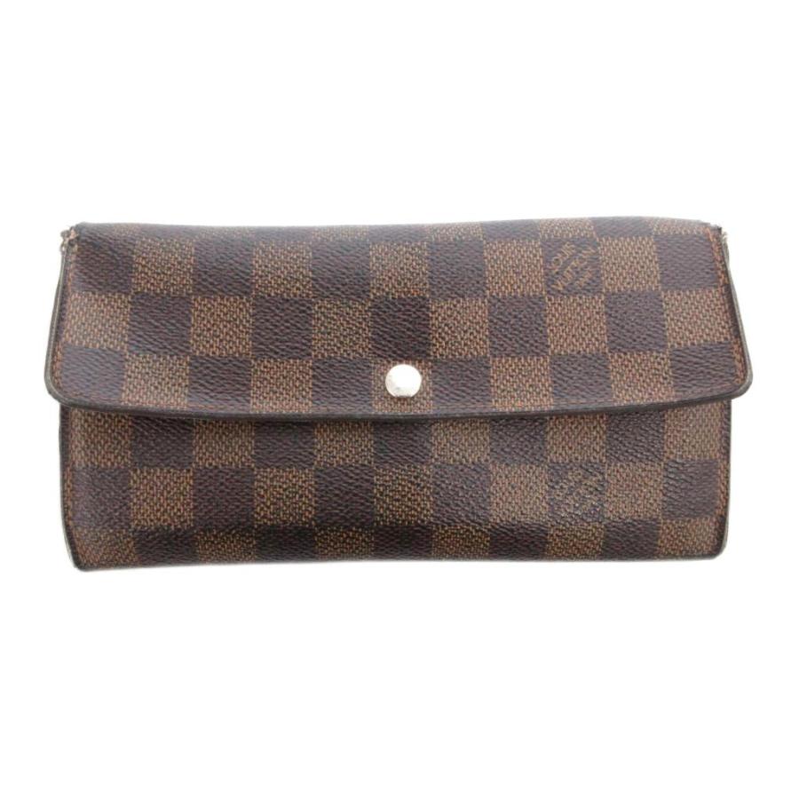 LOUIS VUITTON ルイヴィトン ダミエ ポルト フォイユ サラ 長財布 ロゴ