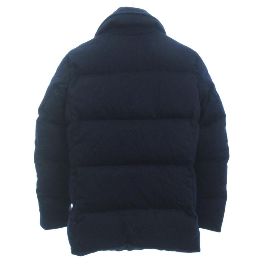 エーケーエム AKM Pコート ダウンジャケット ウール B001 紺 ネイビー
