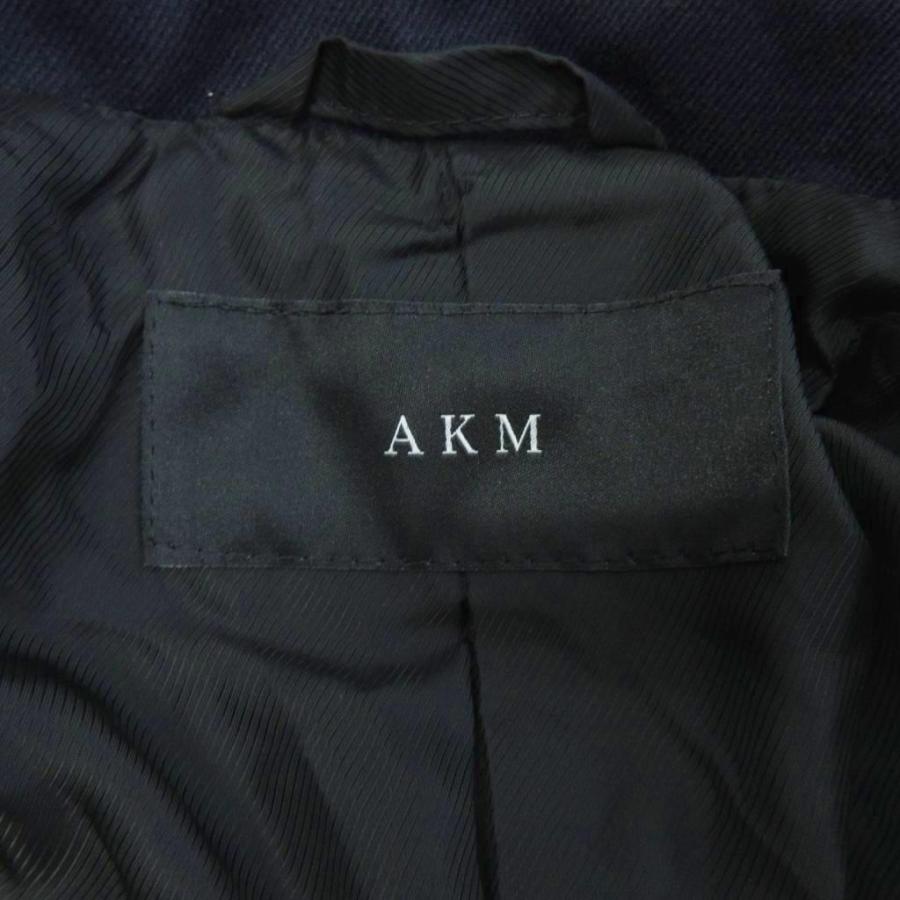 エーケーエム AKM Pコート ダウンジャケット ウール B001 紺 ネイビー