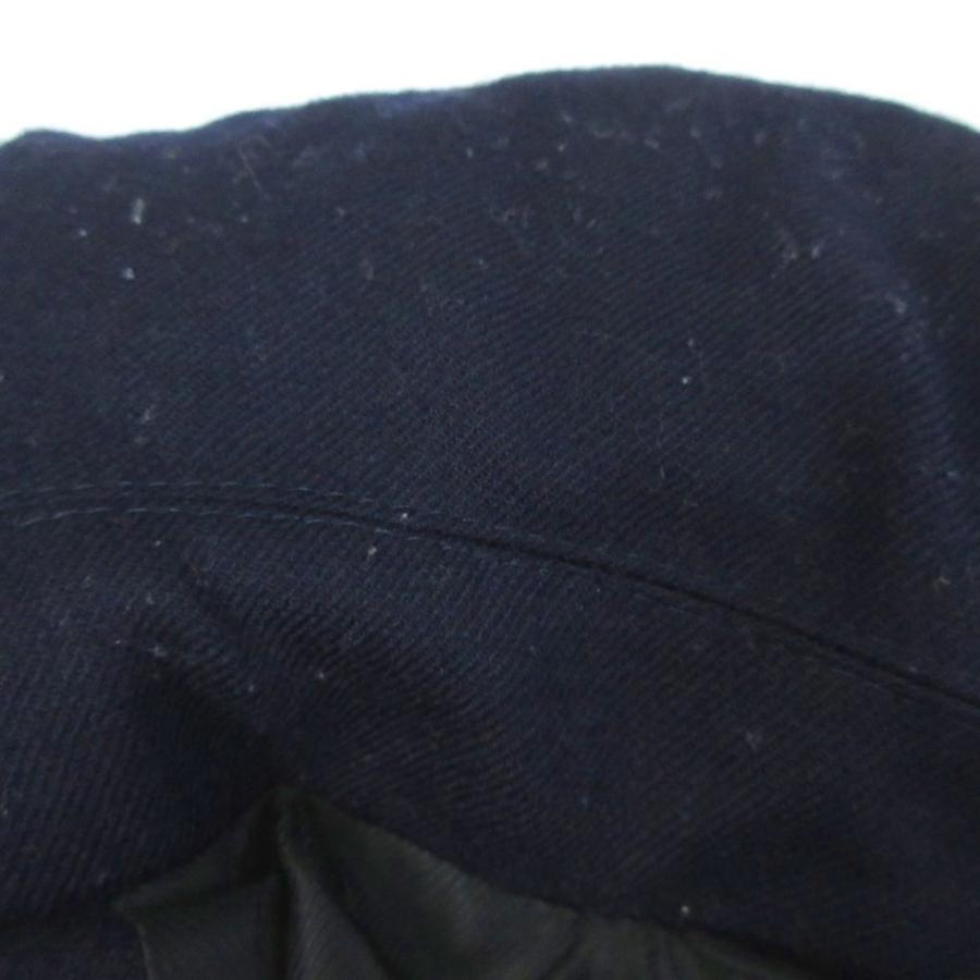 エーケーエム AKM Pコート ダウンジャケット ウール B001 紺 ネイビー