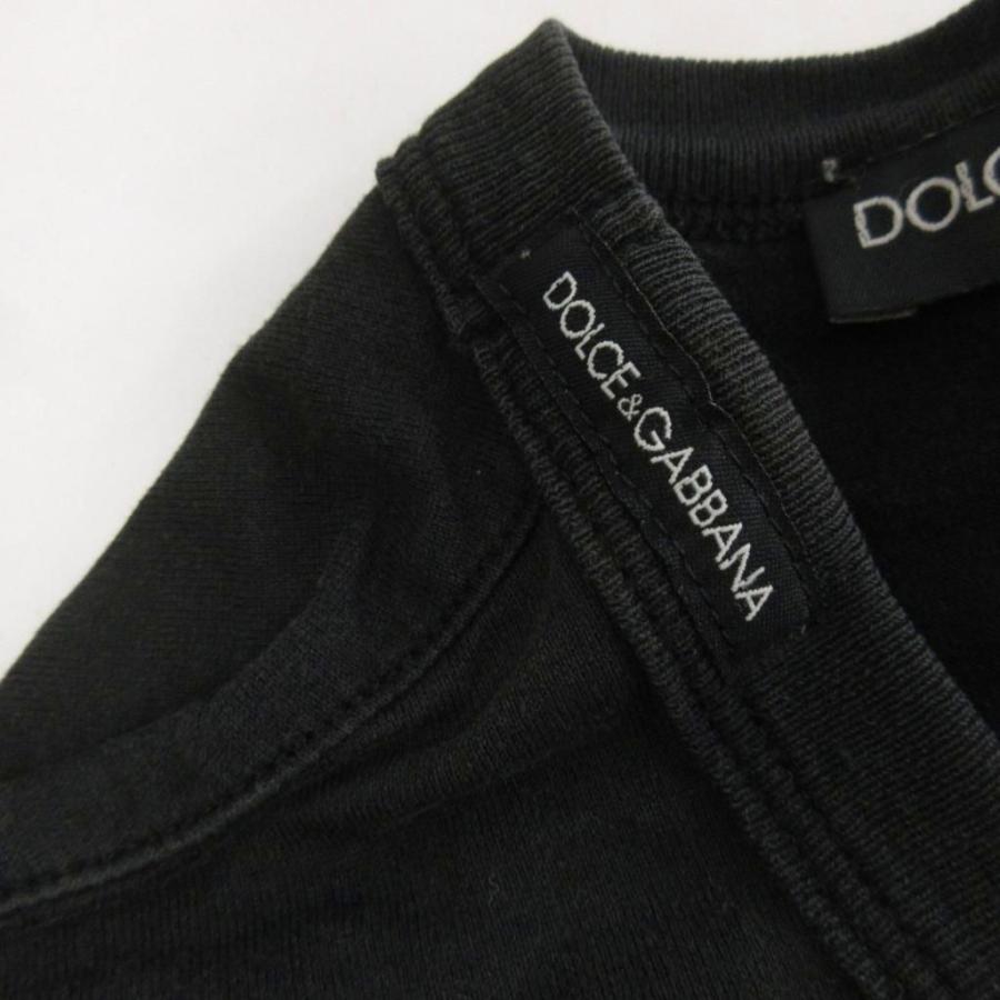 新品ドルチェ＆ガッバーナDOLCE&amp;GABBANAクルーネックTシャツ黒＃38 DOLCE&GABBANA (ドルチェ ＆ ガッバーナ) ロゴプリント＆刺繍 クルー