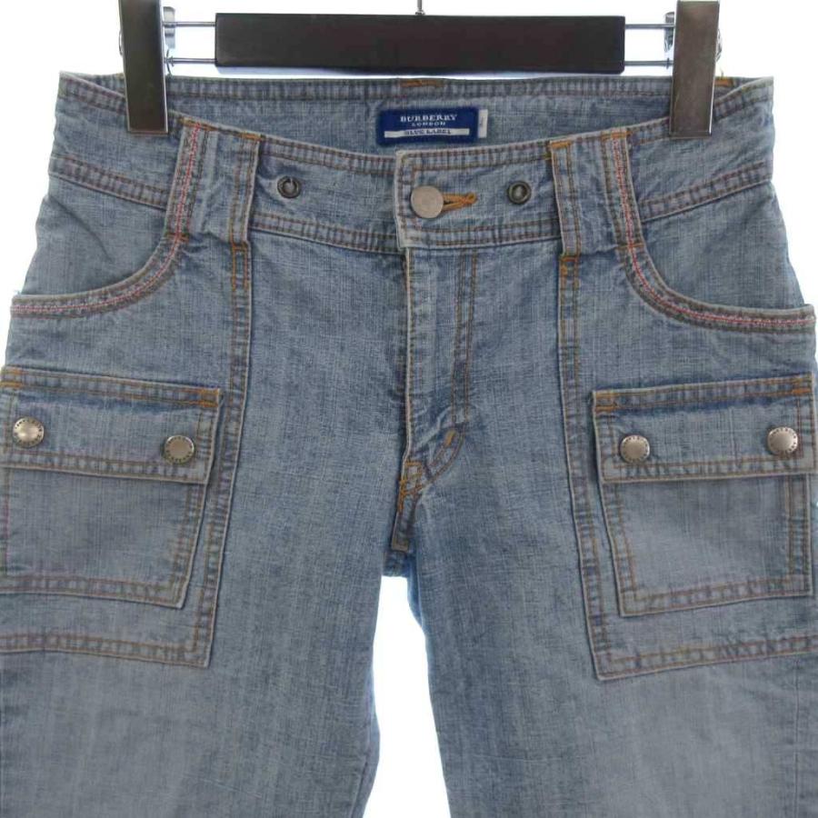 バーバリーブルーレーベル 36 BURBERRY BLUE LABEL - BURBERRY チェックパンツ 水色 36 美品 ノバ