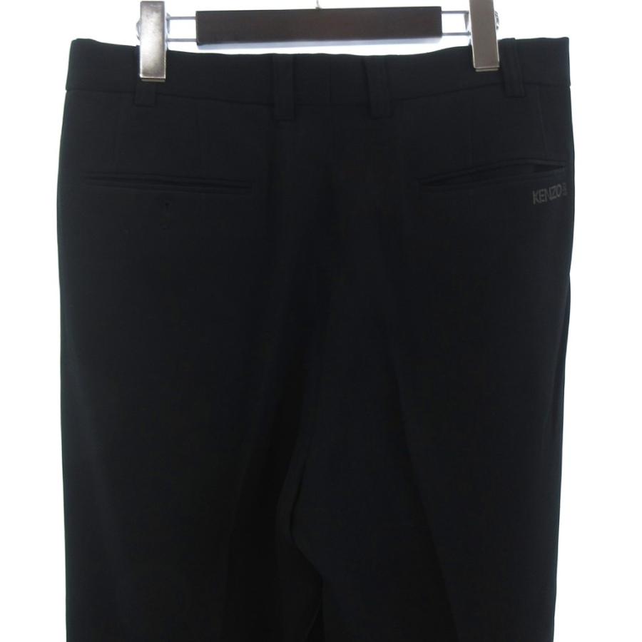 ケンゾー KENZO ゴルフ ツータック スラックス パンツ ロゴ刺繍 黒